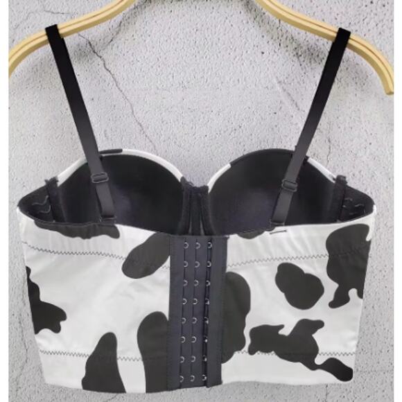 Cow Print Corset Crop Top | Micas| Size Small - Picture 3 of 3